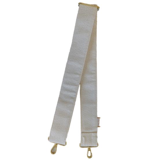 Wide shoulder strap beige pailleté