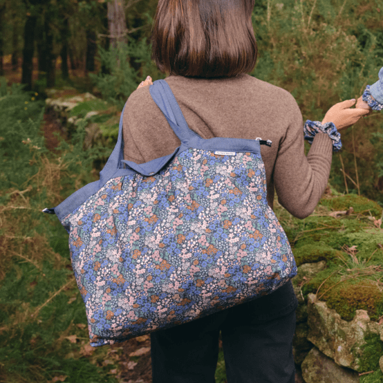 Pleated tote bag - Medium size monet lilas