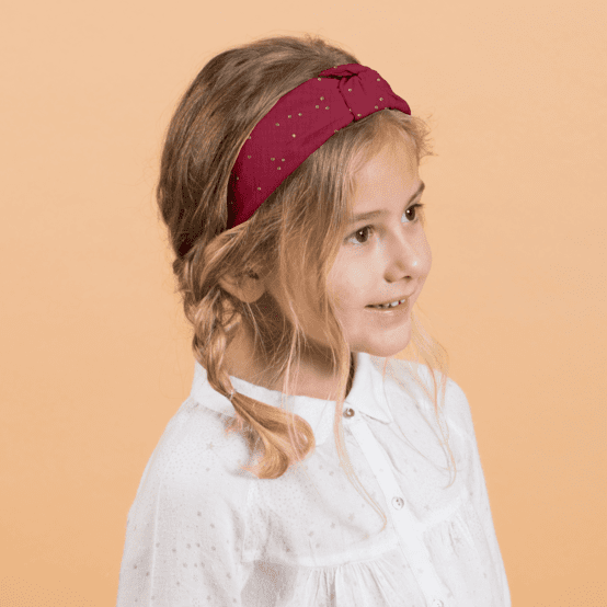 Large Crossed Headband gaze pois or grenat