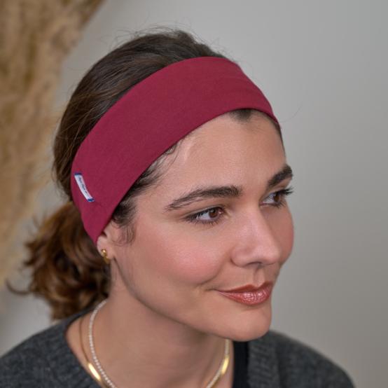 Stretch jersey headband  burgundy