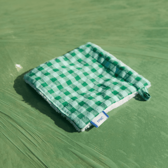 Makeup Remover cotton green mint gingham
