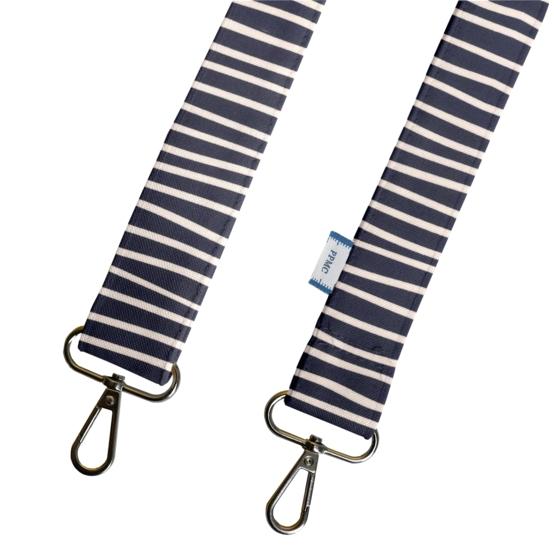 Narrow shoulder strap striped  ivory navy