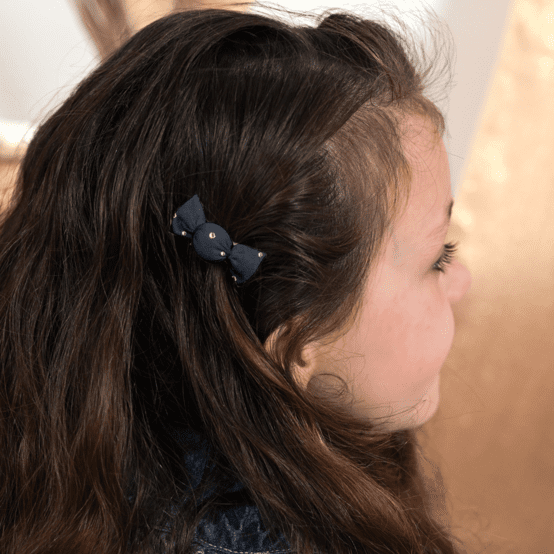 Mini sweet hairslide gaze pois or marine