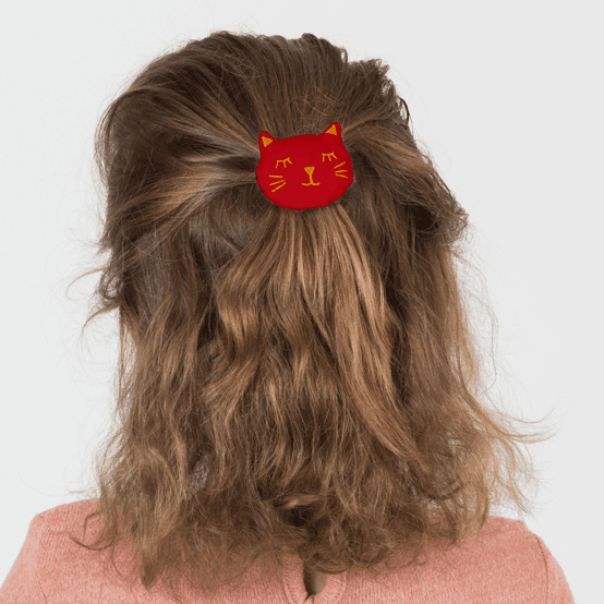 Meow hair slide red