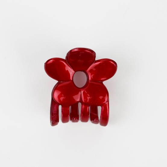 Small Flower Hair Clip glossy red