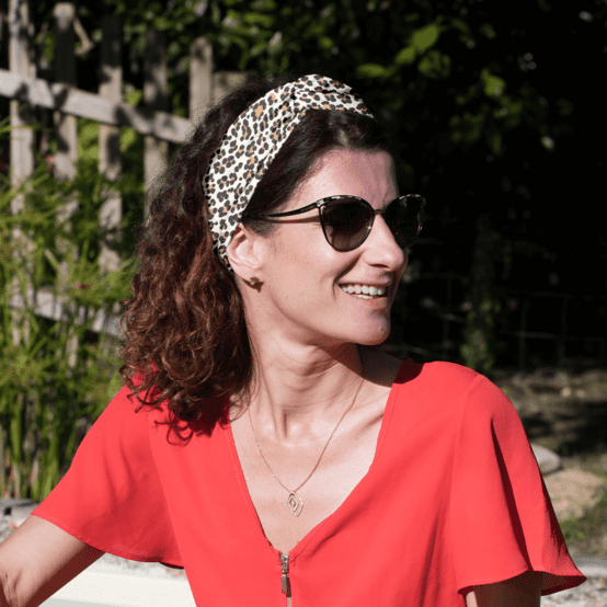 crossed headband leopard