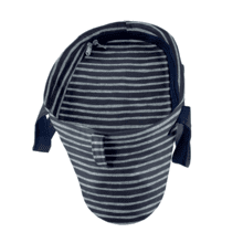 Cooler bag striped silver dark blue