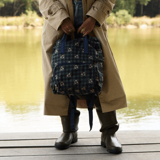 Gaby small backpack tartan fleuri