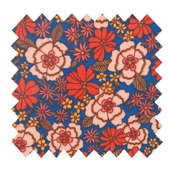 Coated fabric ex2631 blue floral bohemian