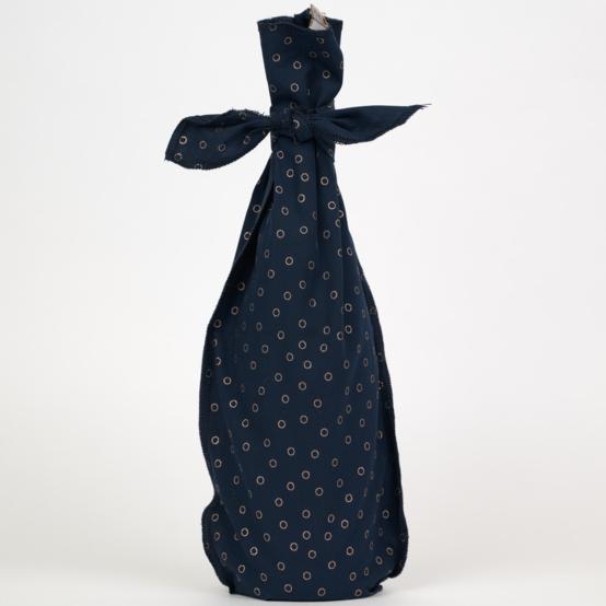 Fuboshiki - Fabric gift pouch for bottles bulle bronze marine