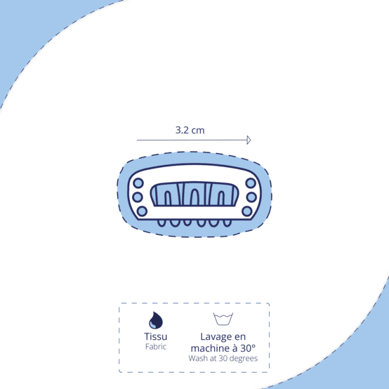 Noeud Anti-Glisse hair slide gaze pois or eucalyptus