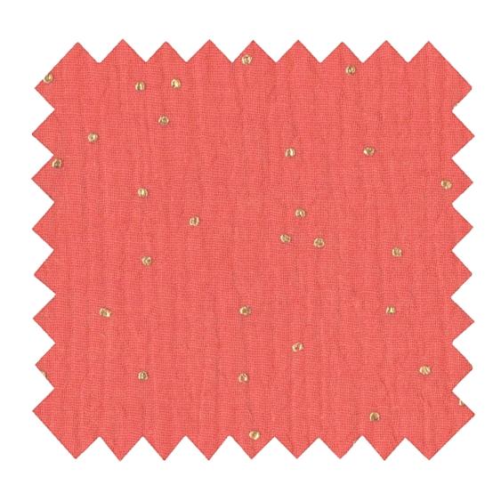 Gauze fabric marsala gold double gauze