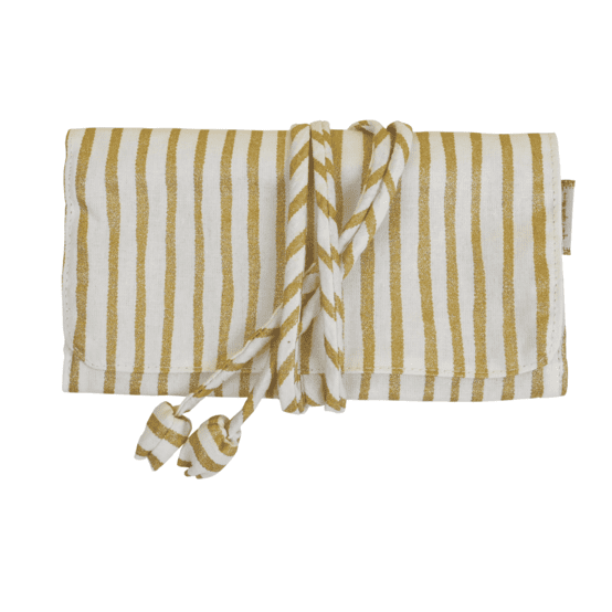 Jewelry pouch rayé or blanc