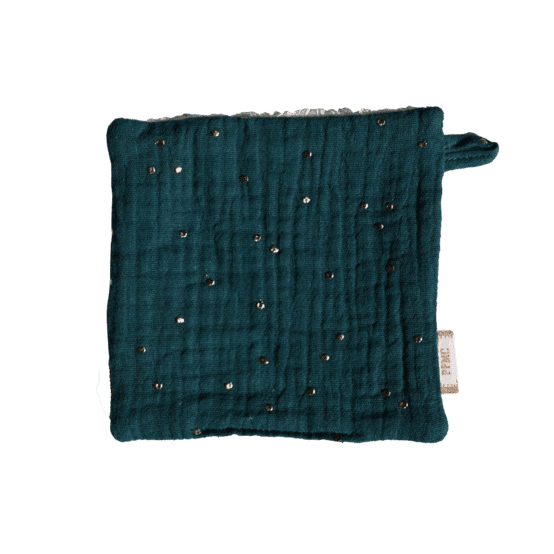 Makeup Remover cotton gaze pois or vert canard