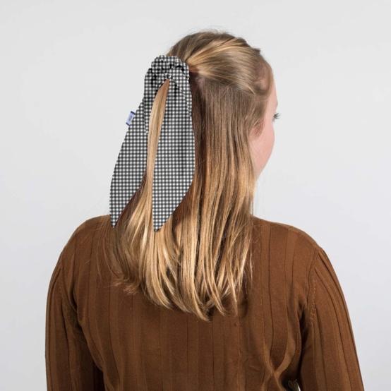 Short tail scrunchie vichy noir
