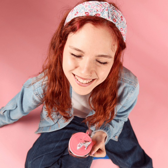 Large Crossed Headband rose grenadine