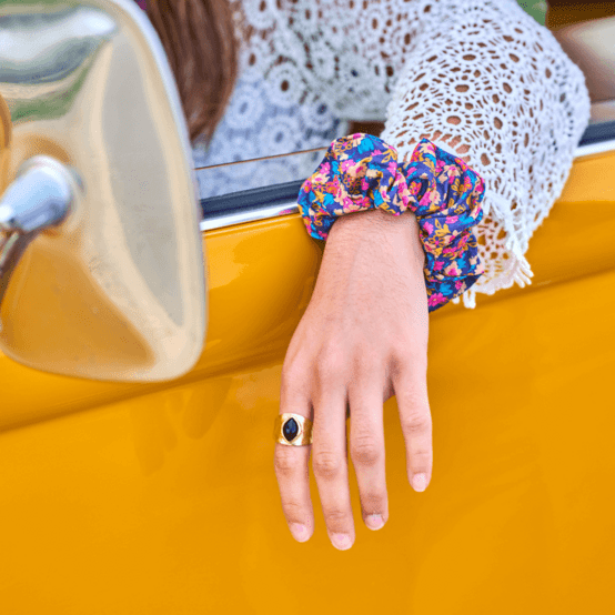 Scrunchie hippie fleurie
