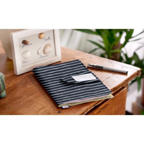 Health book cover striped silver dark blue