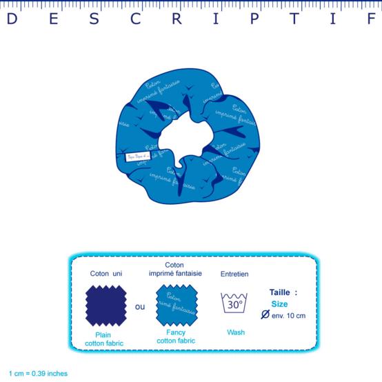 Scrunchie gaze pois or kaki