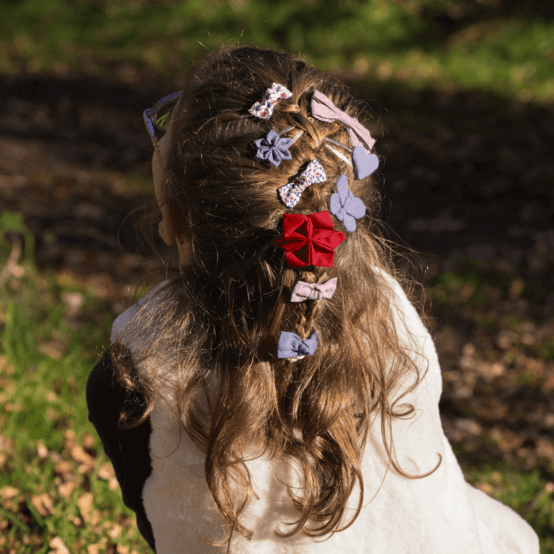 Star flower hairslide red
