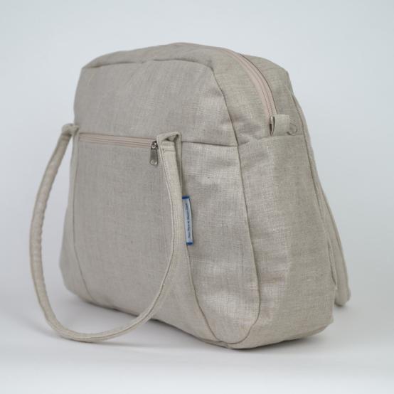 Bowling bag  silver linen