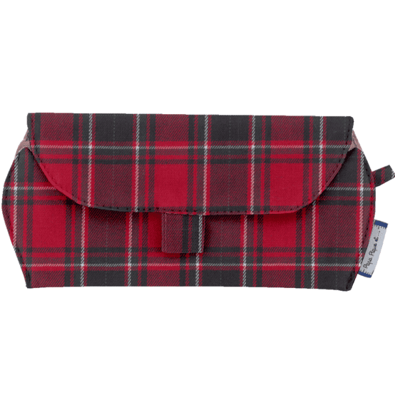Glasses case tartan rouge