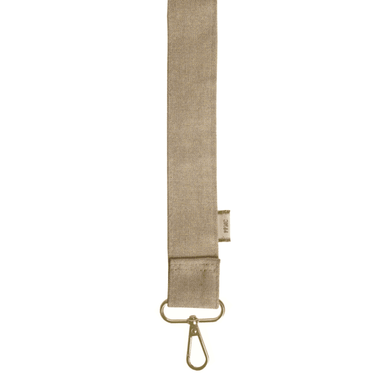 Narrow shoulder strap golden linen