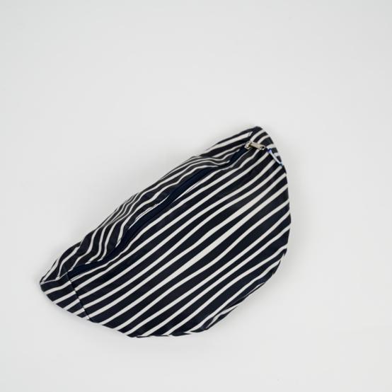 Small banana bag striped  ivory navy