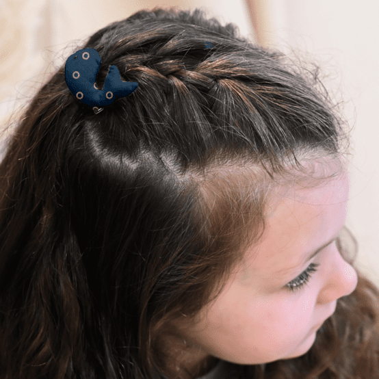 Barrette Baleine bulle bronze marine