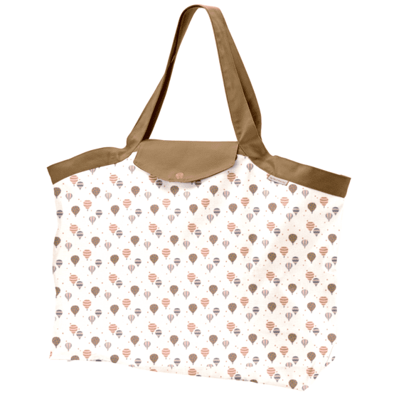 Tote bag with a zip montgolfiere
