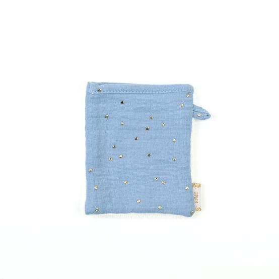 Make-up Remover Glove gaze pois or bleu baltique