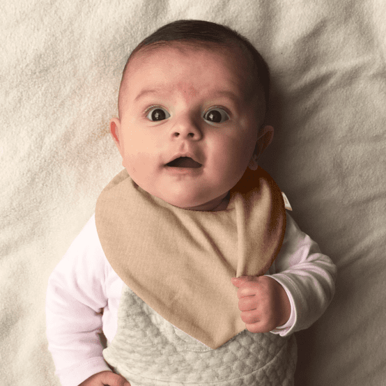 bandana bib gaze pailletée camel