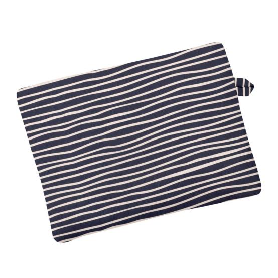 Foldable tote bag striped  ivory navy