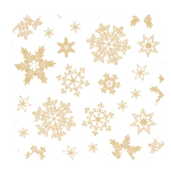 Cotton fabric ex2558 christmas ivory gold star snowflakes
