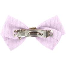 Double cross bow hair slide small light pink