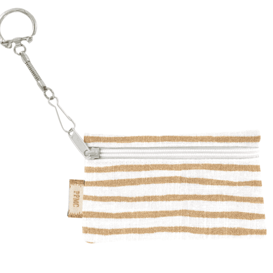 Keyring  wallet rayé or blanc