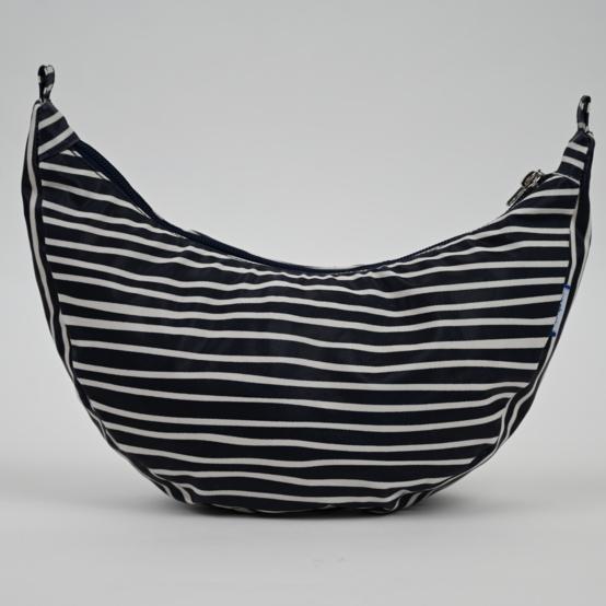 Half-moon bag striped  ivory navy