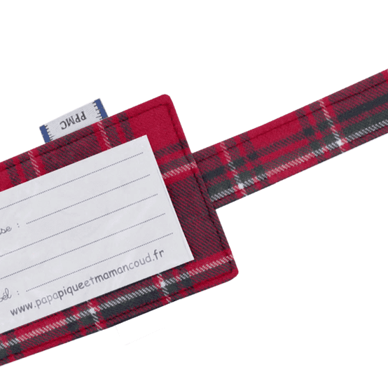 Luggage Tag tartan rouge