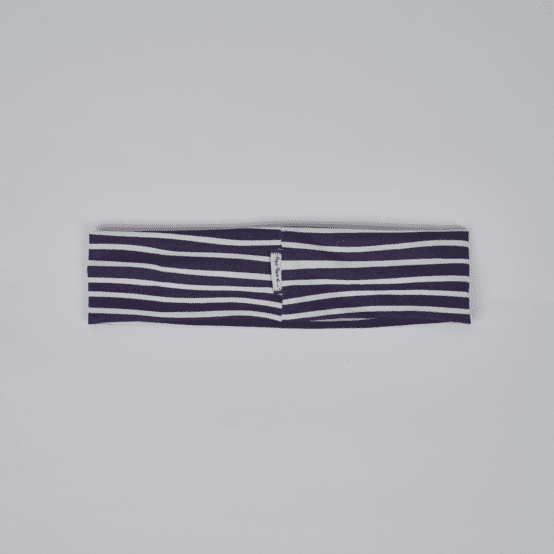 Stretch jersey headband  striped  ivory navy