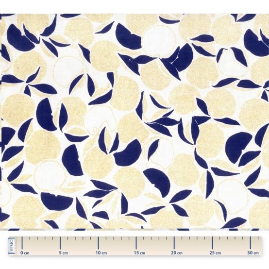 Cotton fabric citrons dorés