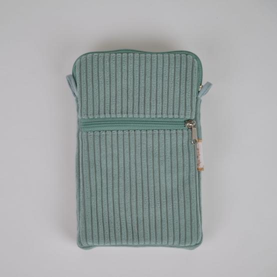 Quilted phone pocket lichen corduroy