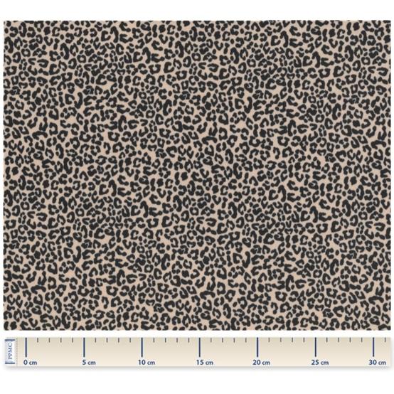 Jersey fabric beige and black leo