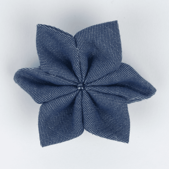 Star flower hairslide light denim