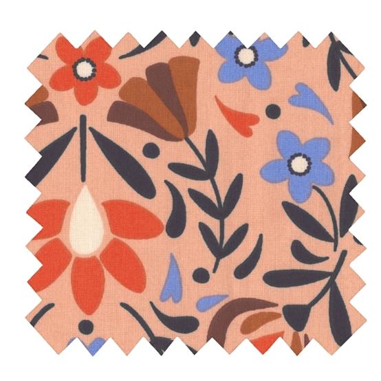 Cotton fabric ex2574 caramel vintage flower