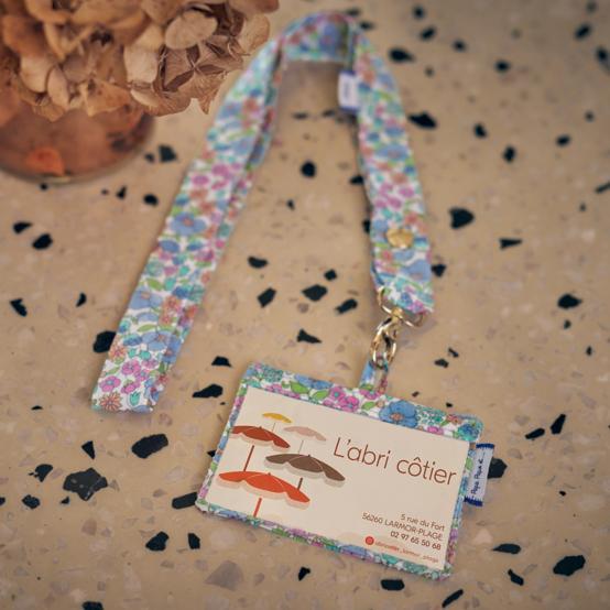 Lanyard necklace pastel fleuri