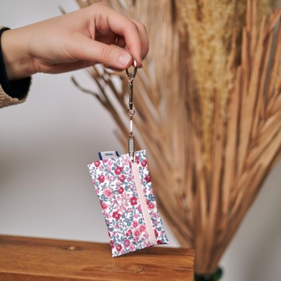 Keyring  wallet rose grenadine