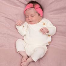 Jersey knit baby headband feuillage or rose