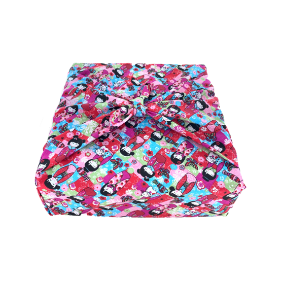 Furoshiki tall 73 x 73 kokeshis