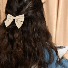 Bow tie hair slide  glitter linen