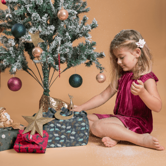 Furoshiki medium 48x48 ex2348 grey green copper christmas balls